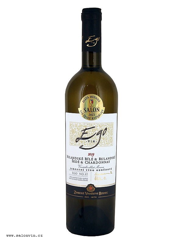 EGO No. 57 Rulandské bílé, Rulandské šedé, Chardonnay 	jakostní víno odrůdové	2019	Zámecké vinařství Bzenec s.r.o.