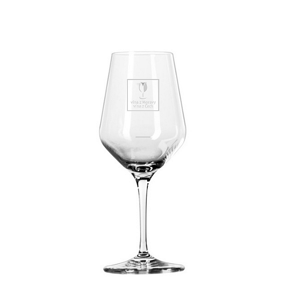 Sklenice Electra 350 ml cejch - potisk logo Vína z Moravy, vína z Čech