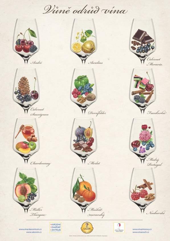 Kolekce dvou plakátů Vůně odrůd vína